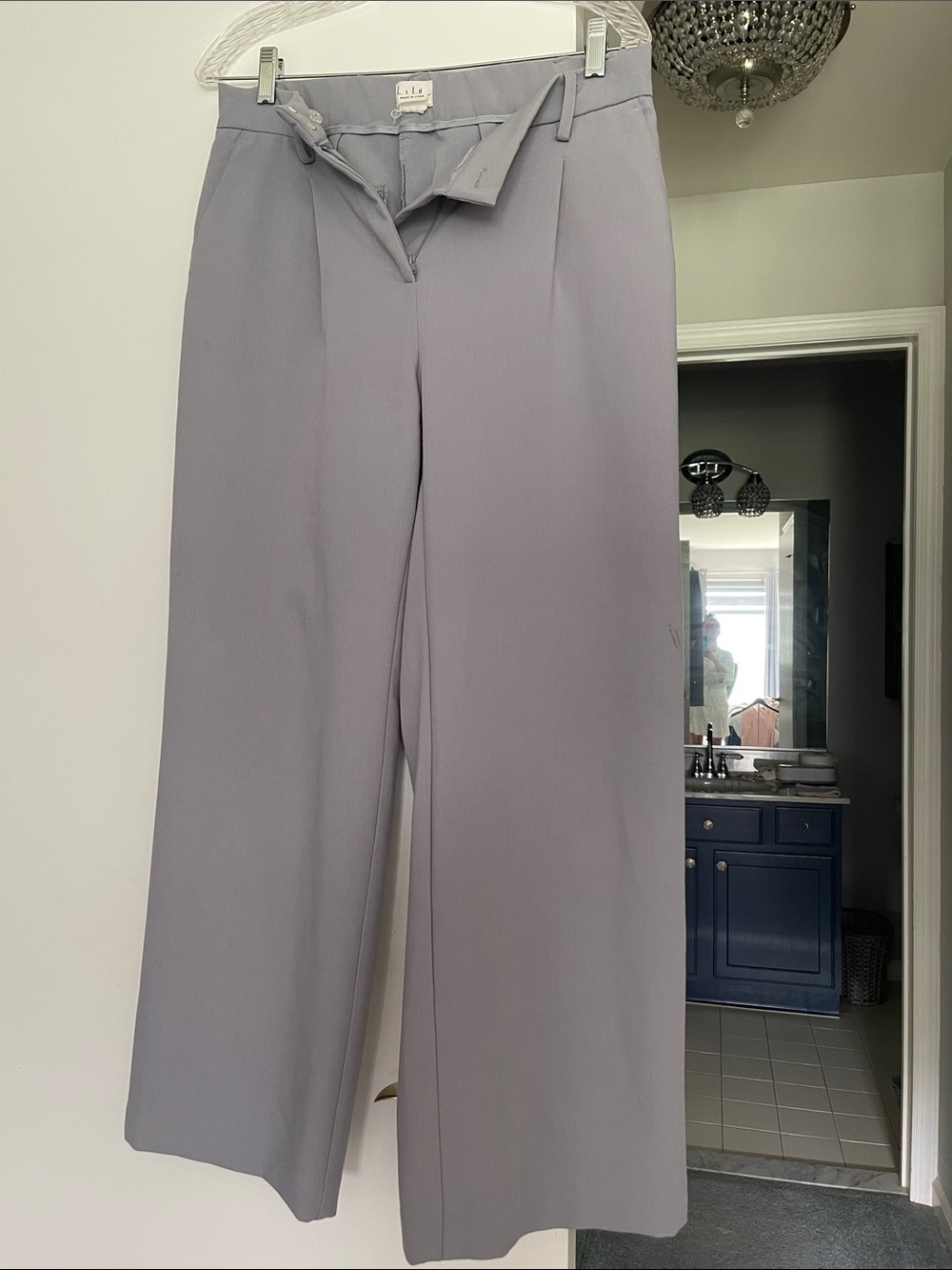 Nicole Miller Lavender Wide-Leg Chinos